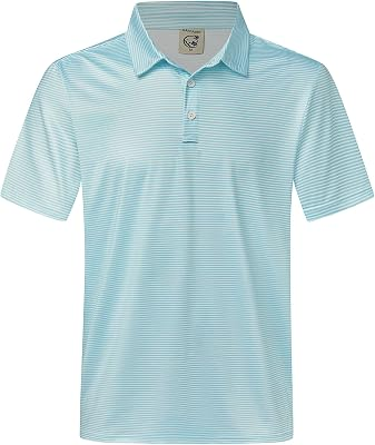 Hardaddy Men's Stripe Short Sleeve Casual Polo Shirts