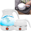 Foldable Electric Kettle, Upgraded Food Grade Silicone,600W 600ML Flash Heat Small Portable Travel Electric Kettle,110V US Plug (Off-White)