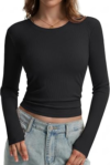 UNCLECAT Womens Long Sleeve Crop Tops