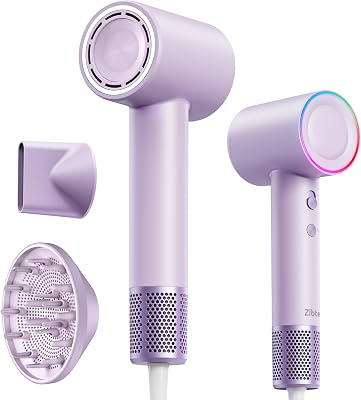 High-Speed Hair Dryer, 160,000 RPM Brushless Motor for Ultra-Fast Drying,500M Ionic Negative for Frizz Reduce, Low Noise Thermo-Control Blow Dryer with Diffuser for Curly Hair Wome