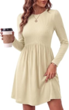 WENRINE Womens Long Sleeve Mini Dresses