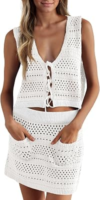 SAODIMALLSU Womens Crochet Swim Cover Up