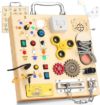 AMGAMGTS Montessori Wooden Busy Board for Toddlers