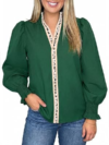 TANKANEO Puff Long Sleeve Blouses