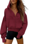 PRETTYGARDEN Zip Up Hoodie Women Fleece Sweatshirt Jacket