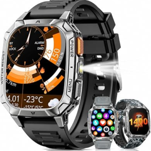 Smart Watches for Men, 1400mAh Military Smart Watch with LED Flashlight+79%OFF