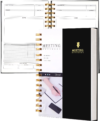 Meeting Notebook for Work, Business Hardcover with Action Items, 5.5 x 8.5