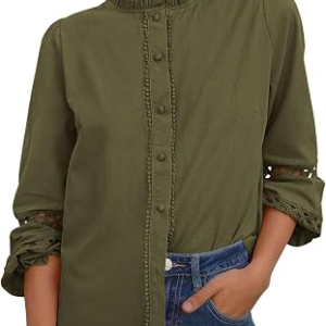 KIRUNDO Eyelet Boho Shirts