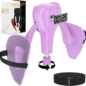 3rd Gen Thigh 0-100 lbs Adjustable Resistance Inner Leg Exercisers with Leg Straps Band Pelvic Floor Kegel Hip Exercise Workout Equipment Pilates Women Men (Purple)