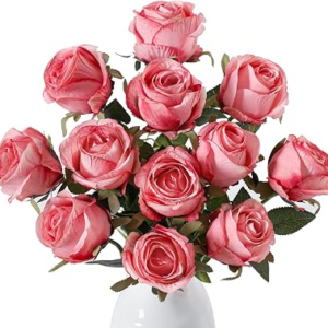 WENHUIDR 12Pcs Roses Artificial Flowers