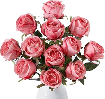 WENHUIDR 12Pcs Roses Artificial Flowers