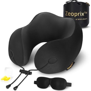 ZEOPRIX Memory Foam Travel Neck Pillow
