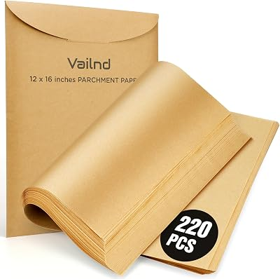 VAILND 220Pcs Unbleached Parchment Paper Sheets for Baking