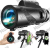Monocular-Telescope Monoculars High Definition for Adults with Smartphone Adapter Telescope Bird Watching Travel Camping Hiking-Black