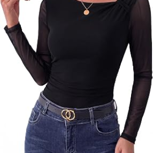 AROLINA Womens Floral Mesh Tops