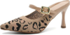 FXGOING Womens Pointed Closed Toe Heel Mules