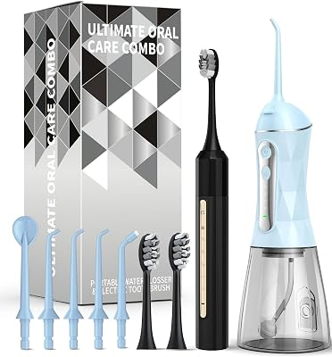 Electric Toothbrush and Water Flosser Combo Oral Clean Kit