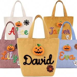 KEQHAULI Personalized Custom Corduroy Tote Bag