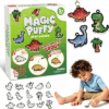LINEQIC Dinosaur Toys for Kids 3 4 5 6 7 8 Years Old,3D Art Craft Kit Aqua Magic Puff,Magic Foam Texture Painting Kit,Boys Girls Bithday Gifts,Paint by Number Crafts for Kids,Travel Creative Gift Toys