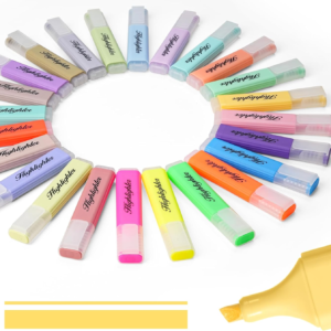 BONACE 24 Pack Pastel Highlighters, Quick-Dry Chisel Tip Marker Pens