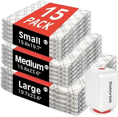 DOLMRIEK 15 Pack Vacuum Seal Bags for Clothing