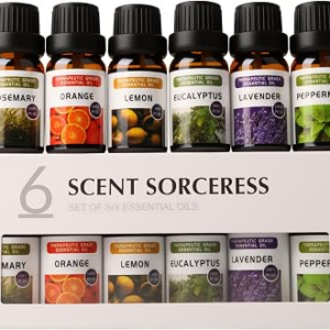 Essential Oils Sets – 6 Premium Fragrance Oils for Diffusers | Candles & Aromatherapy, Calm Mind, Sweet Dreams, Happy, Relax, Air Freshening, for Humidifiers, Massage, 6x10ML