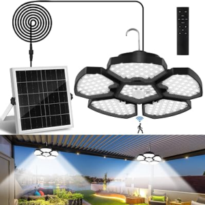 Solar Shed Light 6000K,Motion Sensor,Timer&Remote,IP65 for Shed Barn Gazebo