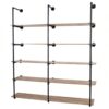72 Inch Industrial Floating Shelf 5 Tier Pipe Wall Mounted