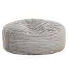 72 in. Oversized Foam Bean Bag, Living Room Round Lounger Sofa Chair, Light Gray