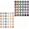 72Pcs Line up Spots for Classroom 4In Black and Boho Floor Number Stickers