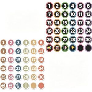 72Pcs Line up Spots for Classroom 4In Black and Boho Floor Number Stickers