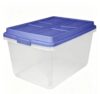 72 Quart Clear Plastic Storage Box with Locking Lid, Stackable Tote for Home Garage Attic, Blue