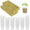 72 Stonewool Cubes with Net Pots, Hydroponic Starter Kit, Plugs and Cups for Seedling Growth, Efficient Water Retention and Quick Germination, Planting Supplies for Hydroponics and Gardening