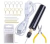 74PCS Electric Resin Drill Set, Electric Hand Drill for Jewelry, Resin and Keychain Making, Includes 10 Mini Drill Bits, 50 Gold and Silver Eye Screws, 10 Keychain Rings and More