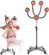750W 5 Head Infrared Heat Lamp Red Light Portable Floor Hair Dryer Stand Up Color Processor Styling Perming Dryer Accelerator 110V（with Metal Lampshade）