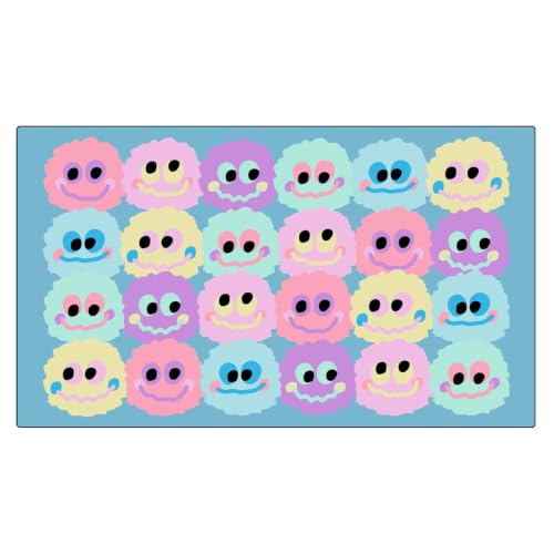 7 6 x13 Pastel Plush Smileys Classroom Rug for Kids Room Seating Décor - Thick Nylon Large Preschool Carpet Daycare Rug for Teaching & Playroom, Non-Slip &No Triping,20X Stain Resist