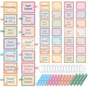 78Pcs Behavior Clip Chart for Student Management Boho Classroom Decor