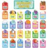 79Pcs Colorful Alphabet Learning Pocket Wall Display with 52 Cartoon Pattern Matching Card A-Z ABC Bulletin Board for Preschool Letter Recognition Classroom Learning Center Chart Homeschool Wall Decor