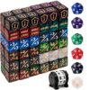 79 Pcs MTG Dice Set in 12 Colors with Plus 1 Life Counter Dices, Buff Ability Keyword Tokens, Shield and Spindown Dice, Life Counter Wheel Bag For MTG, TCG, Cards Gaming Accessories (Black and Purple)