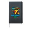 7 Birthday Boy Comic Cool 7th Bday Superhero Party Boys Kids Hardcover Journal, Black