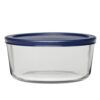 7 Cup Round Glass Food Storage Container With Lids