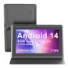 7 inch Tablet with Protective Case Included, Android 14.0, 8GB(3+5GB Expand) RAM+ 32GB ROM, IPS1024 x 600,Dual Camera, 3000mAH Battery, 2.4G+5G Wi-Fi