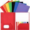 7 Pack Folders with Pockets 2 Pocket Folders with Labels | Plastic Folder with Pockets File Folder Bulk Business Office Filing Supplies