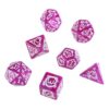 7Pcs Polyhedral Dices Multi-Sided Acrylics Dices Role, Purple