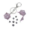 7‑Piece Mini Metal DND Dice Set, Hollow D20 Dice Case Keychain