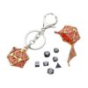 7‑Piece Mini Metal DND Dice Set, Hollow D20 Dice Case Keychain
