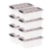 8-Pack 13 Quart Stackable Plastic Storage Bins With Lids & Latches, Lightweight Portable Totes With Built-in Handles, Durable Multipurpose Organizer Containers For Home, Garage, Office And Classroom