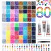 80000Pcs Bedazzling Kit, 3MM & 4MM Resin Jelly Rhinestones with 80 Colors