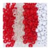 800Pcs 6x9mm Large Hole Plastic Pony Beads Red White Blue Mix Bulk Hair Beads for Braids Bracelets Keychains Holiday DIY Craft Supplies
