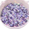 800pcs Glitter Flower Bulk Loose Sequins 6/8mm Iridescent Cup Spangles(Purple,6mm)